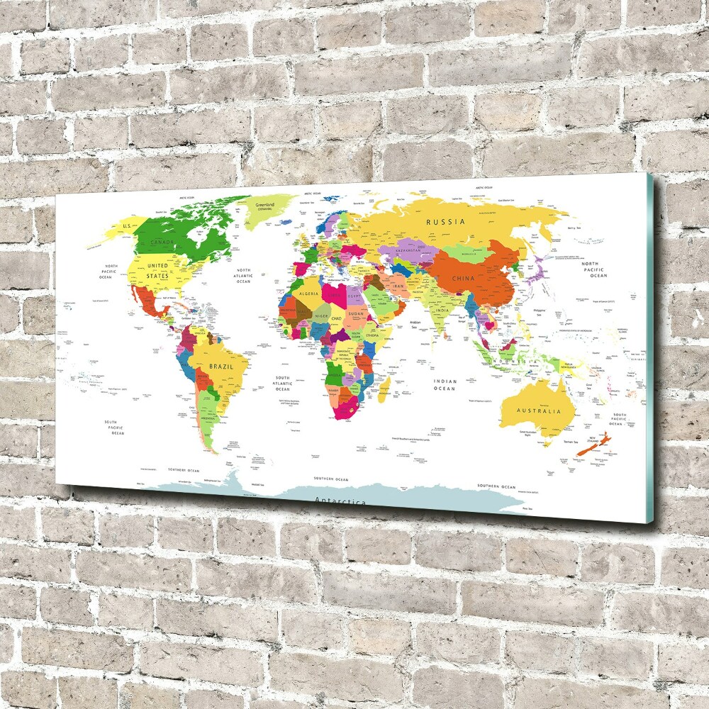 Foto obraz szkło akryl Mapa świata