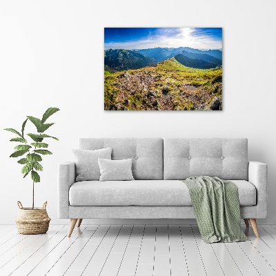 Foto obraz szkło akryl Panorama górska