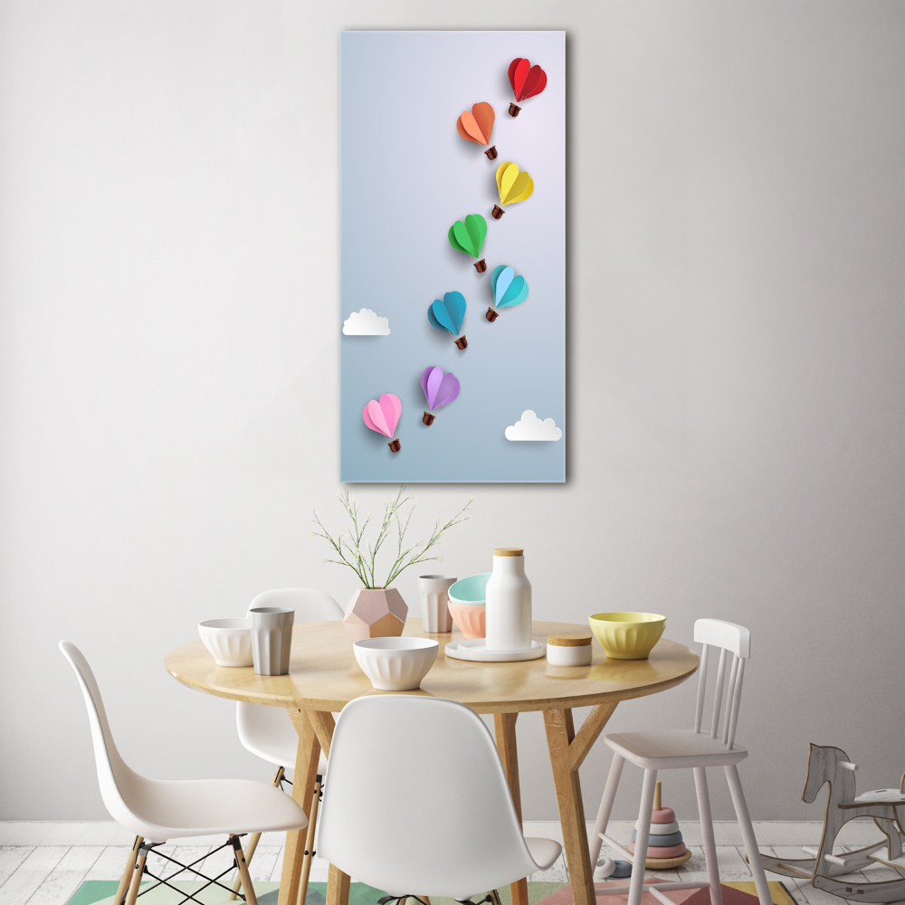 Obraz zdjęcie szkło akryl pionowy Balony serca