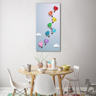 Obraz zdjęcie szkło akryl pionowy Balony serca