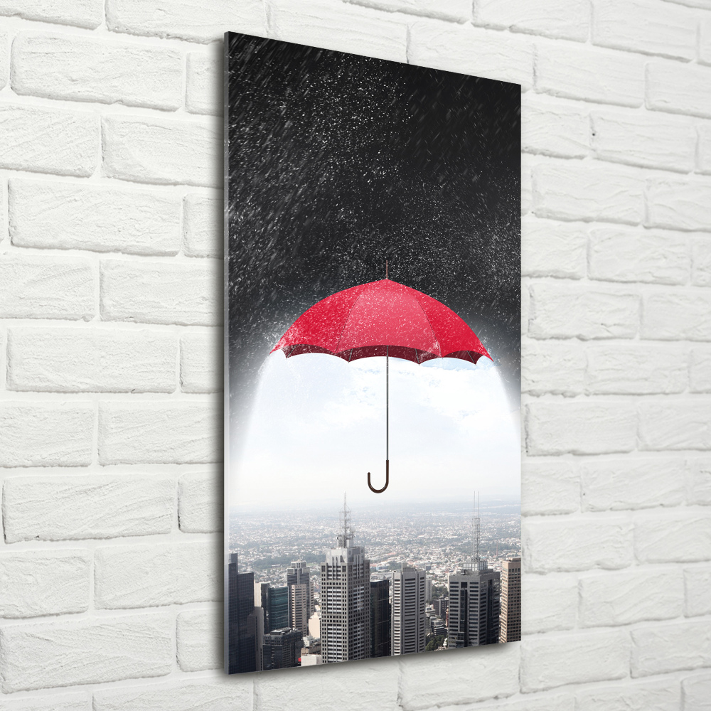 Foto obraz szkło akryl pionowy Parasol nad miastem