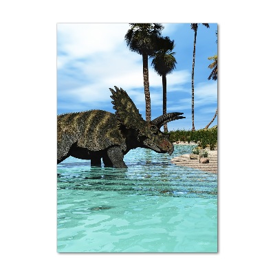 Foto obraz szkło akryl pionowy Dinozaury na plaży