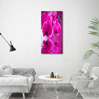 Obraz zdjęcie na ścianę akryl pionowy Różowa orchidea