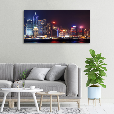 Foto obraz na płótnie Hongkong nocą