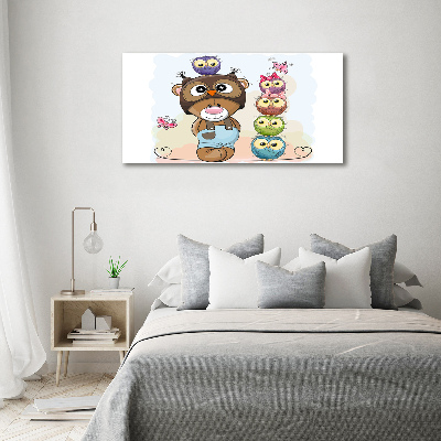 Foto obraz canvas Miś i sowy