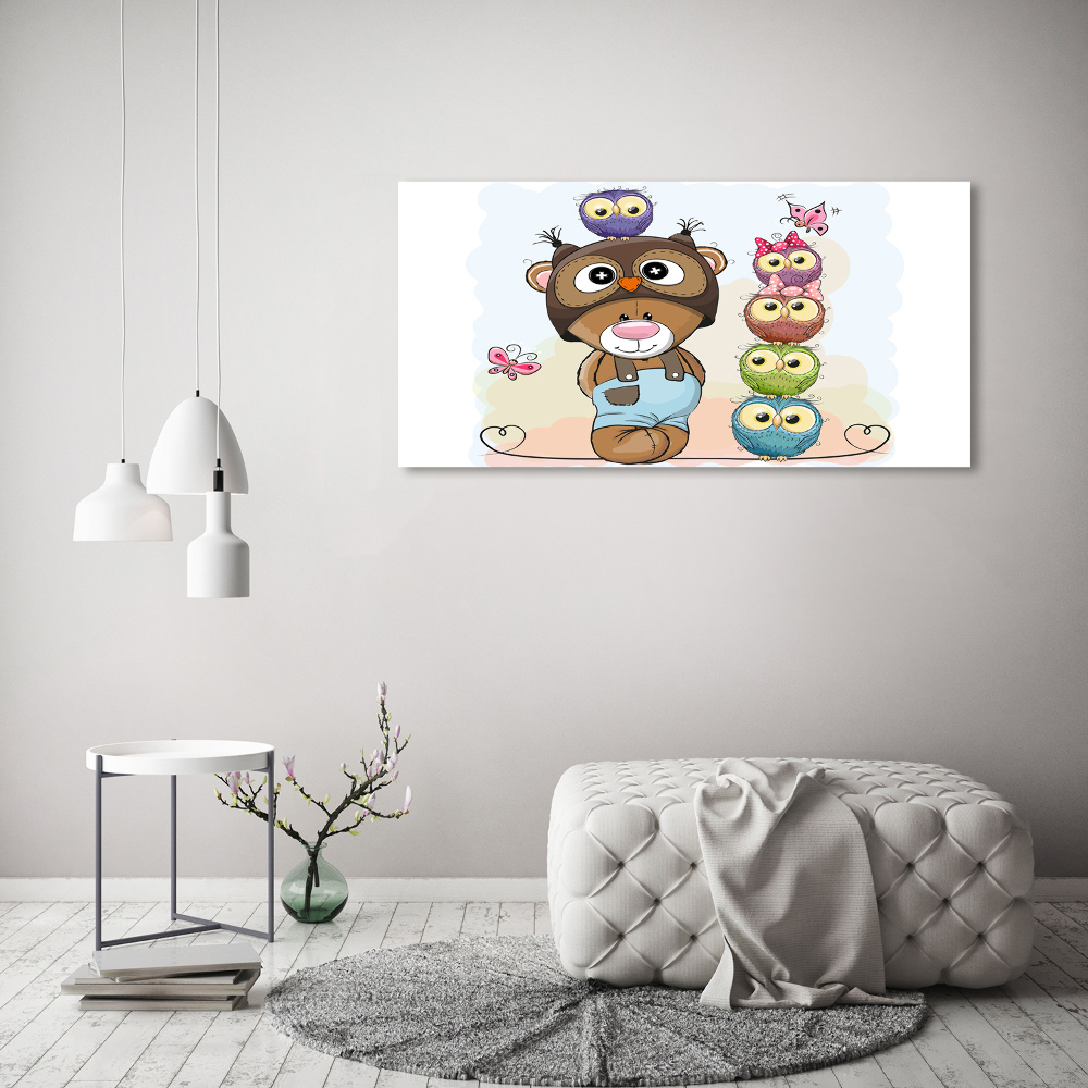 Foto obraz canvas Miś i sowy