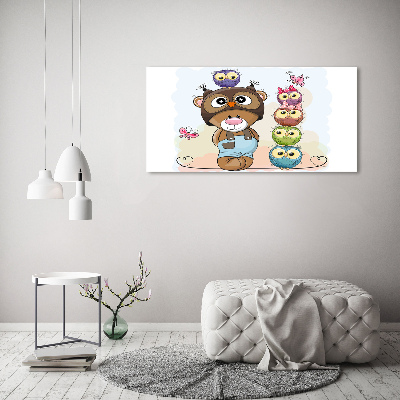 Foto obraz canvas Miś i sowy