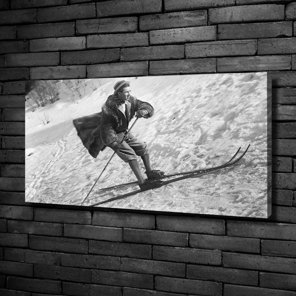 Foto obraz canvas Narciarz