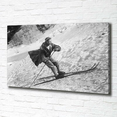 Foto obraz canvas Narciarz