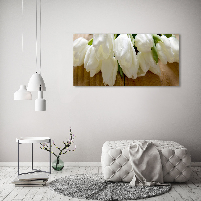 Foto obraz na płótnie Białe tulipany