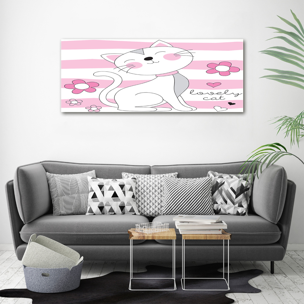 Foto obraz canvas Biały kot