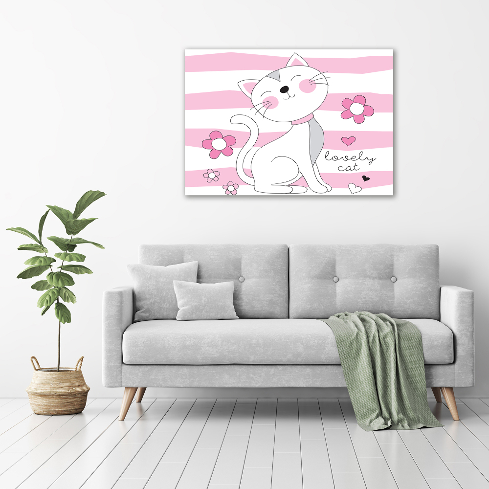 Foto obraz canvas Biały kot