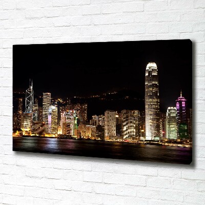 Foto obraz na płótnie Hongkong nocą