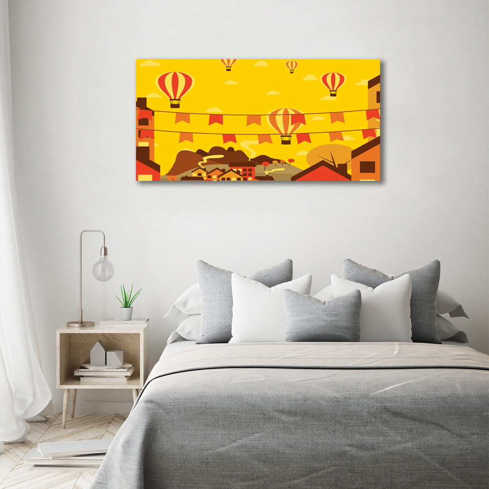 Foto obraz na płótnie Balony nad miastem
