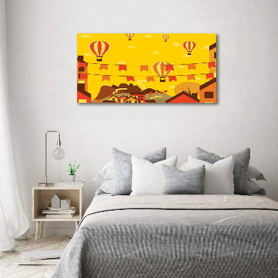 Foto obraz na płótnie Balony nad miastem