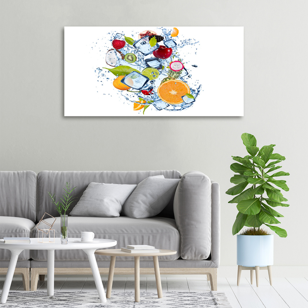 Foto obraz canvas Owoce i lód