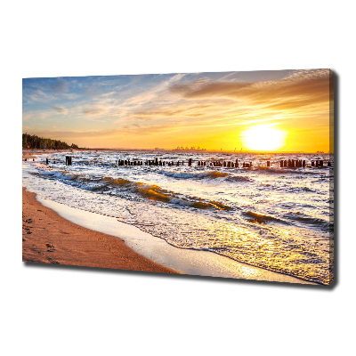 Foto obraz na płótnie Zachód słońca plaża