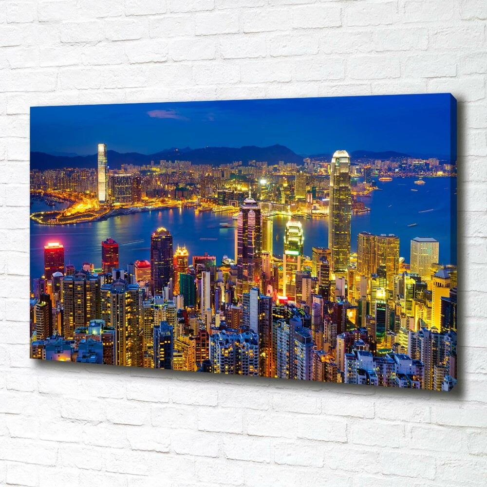 Foto obraz na płótnie Hongkong nocą