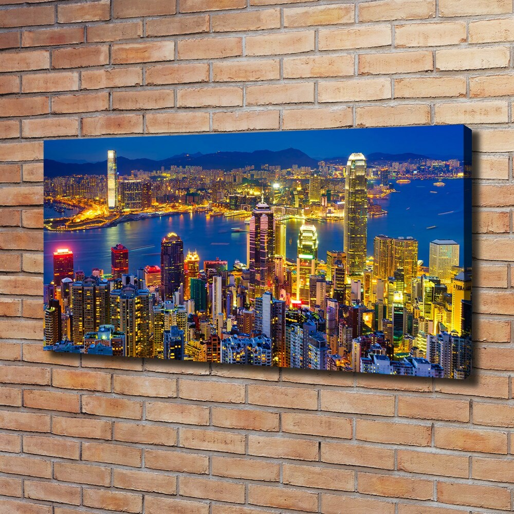 Foto obraz na płótnie Hongkong nocą