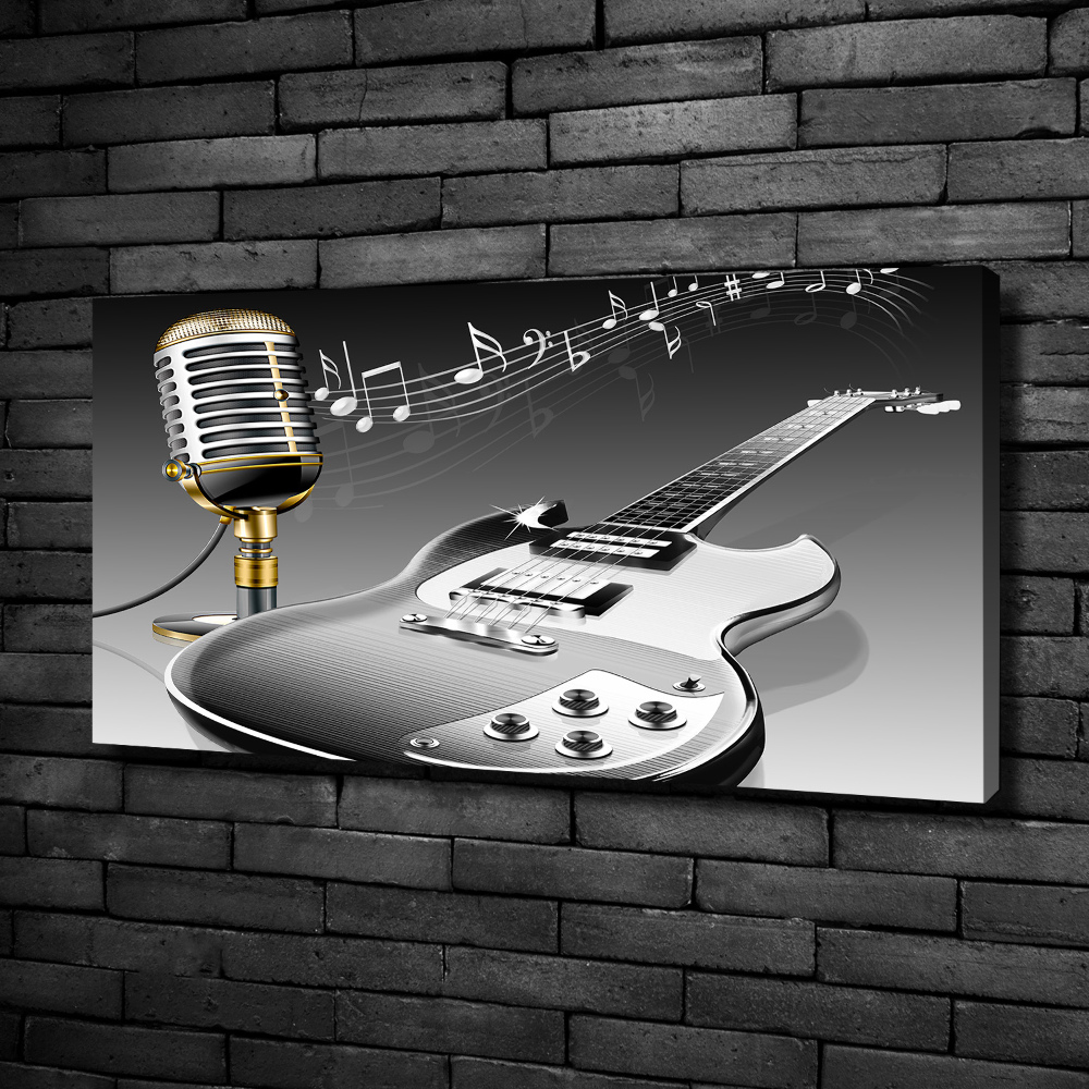 Foto obraz na płótnie Gitara i mikrofon