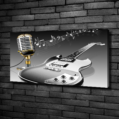 Foto obraz na płótnie Gitara i mikrofon