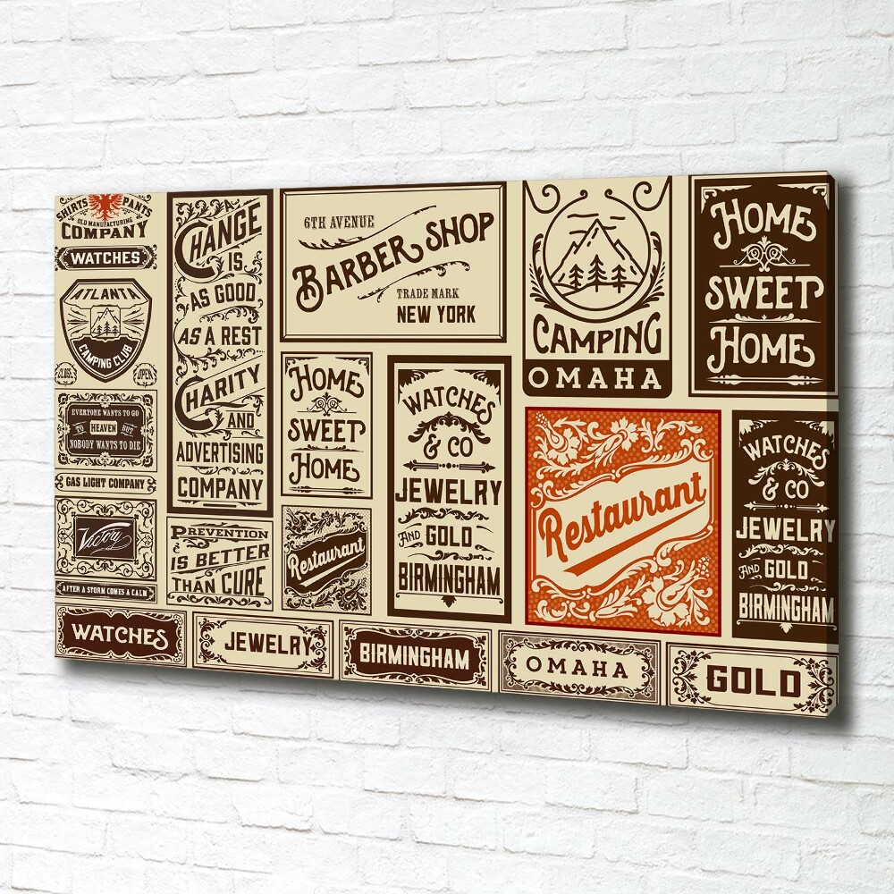 Foto obraz na płótnie Reklamy i etykiety