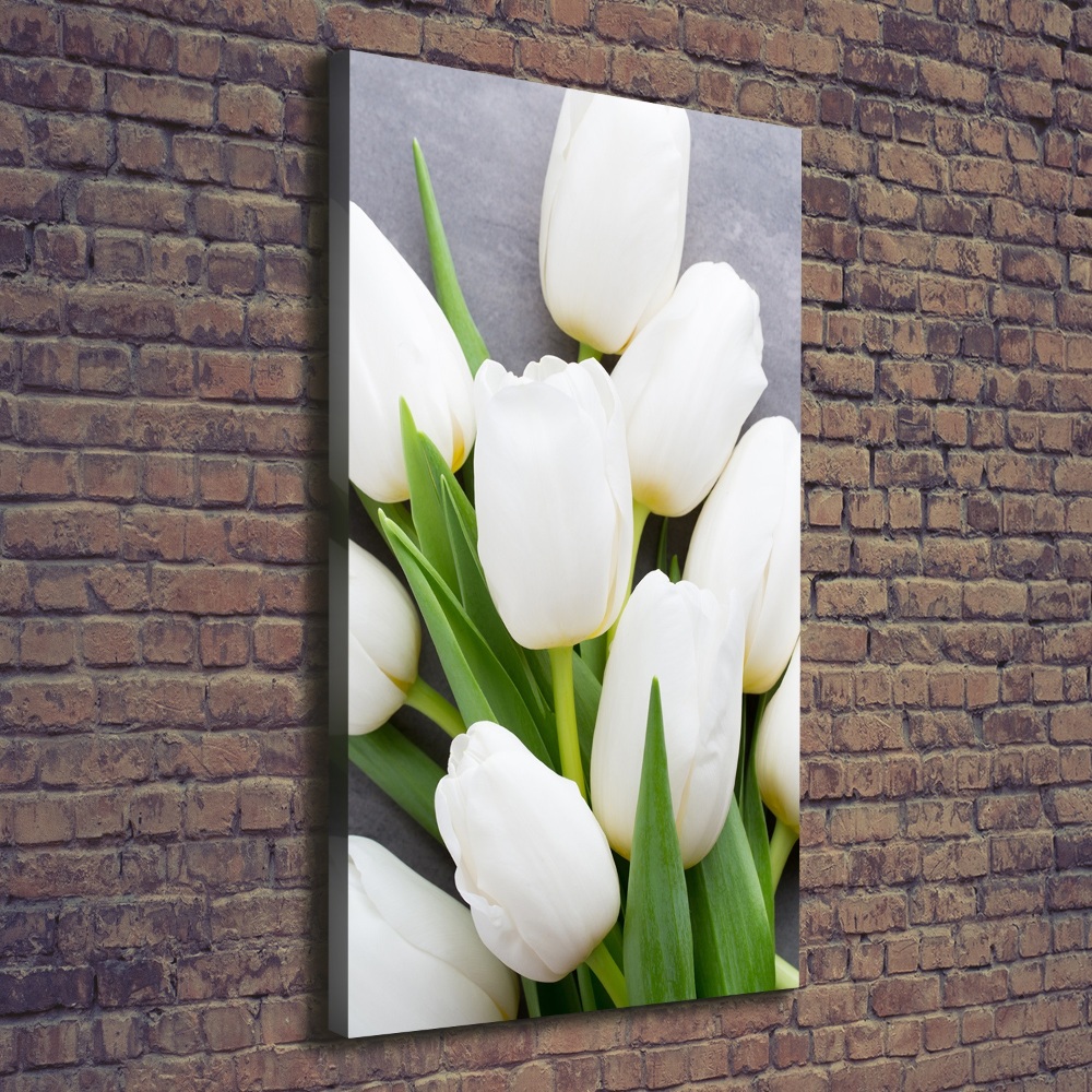 Foto obraz na płótnie pionowy Białe tulipany