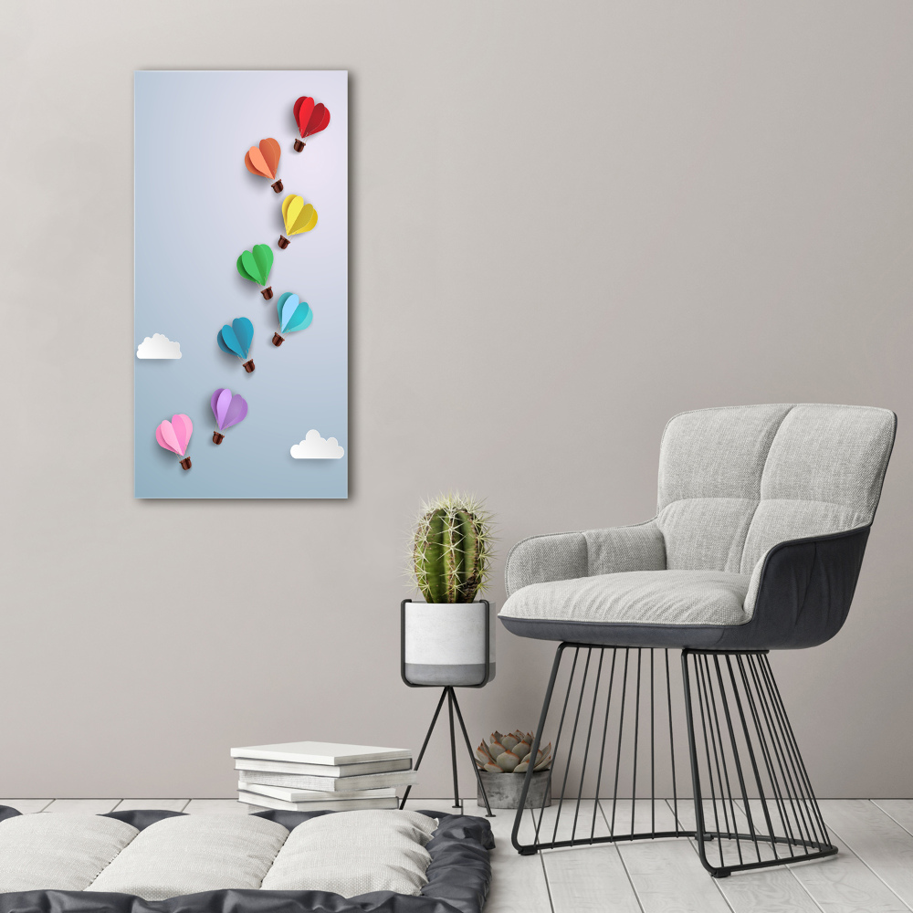 Foto obraz canvas pionowy Balony serca