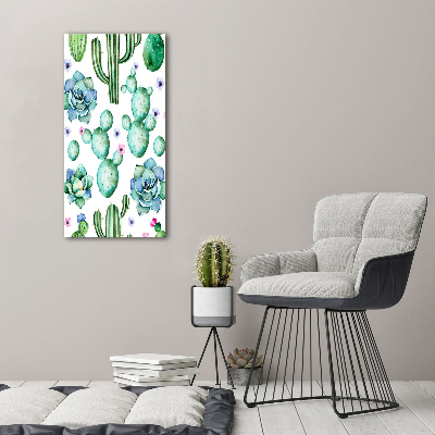 Nowoczesny obraz canvas na ramie pionowy Kaktusy