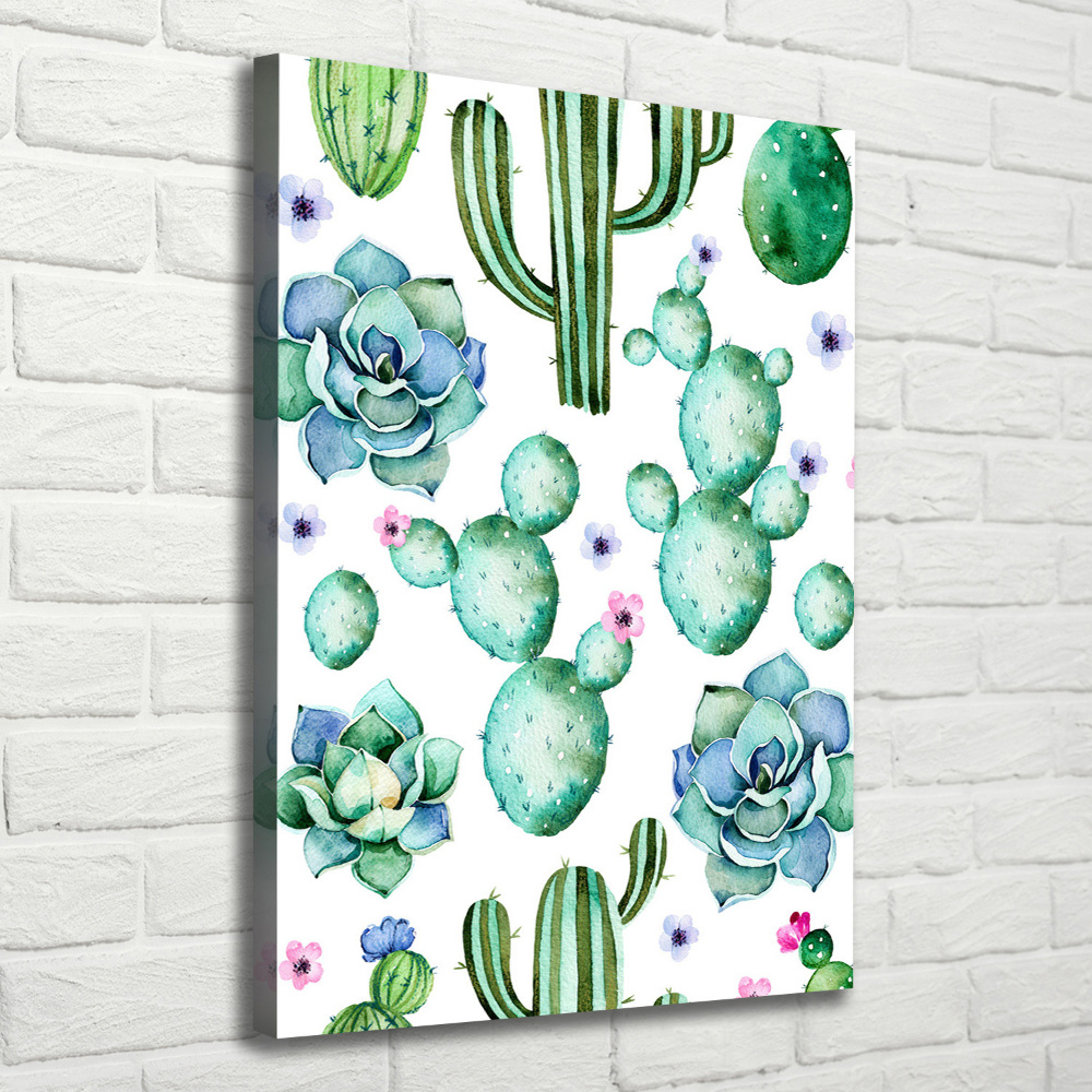Nowoczesny obraz canvas na ramie pionowy Kaktusy