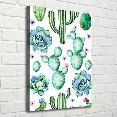 Nowoczesny obraz canvas na ramie pionowy Kaktusy