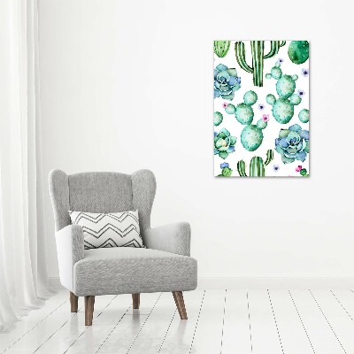 Nowoczesny obraz canvas na ramie pionowy Kaktusy