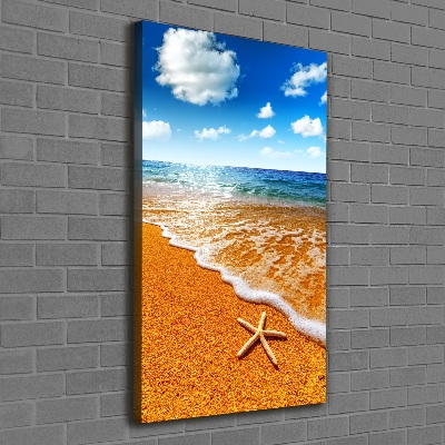 Foto obraz na płótnie pionowy Rozgwiazda na plaży