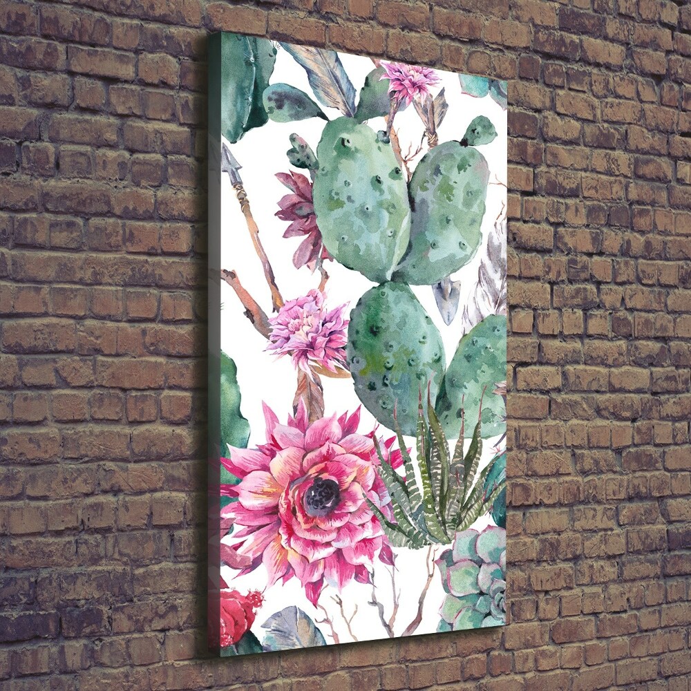 Nowoczesny obraz canvas na ramie pionowy Kaktusy