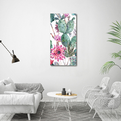 Nowoczesny obraz canvas na ramie pionowy Kaktusy
