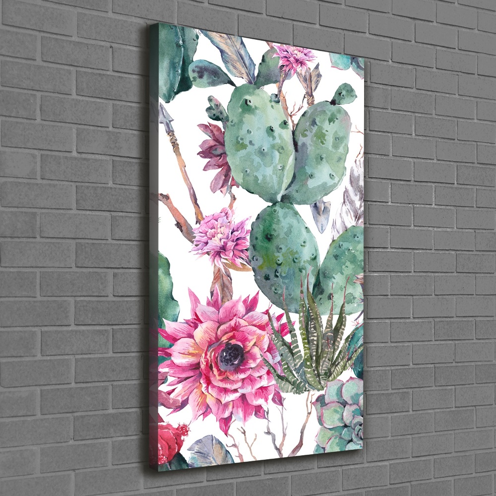 Nowoczesny obraz canvas na ramie pionowy Kaktusy