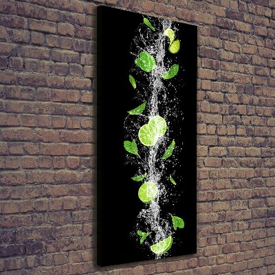Nowoczesny obraz canvas na ramie pionowy Limonki