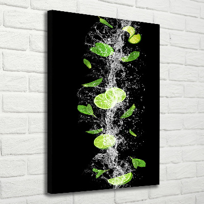 Nowoczesny obraz canvas na ramie pionowy Limonki