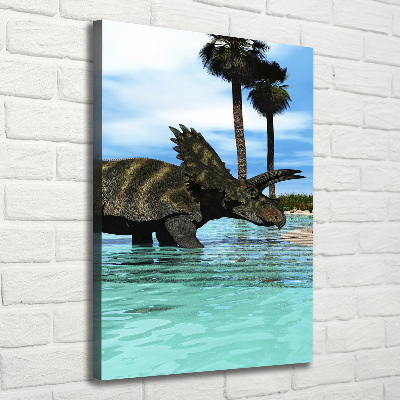Foto obraz na płótnie pionowy Dinozaury na plaży