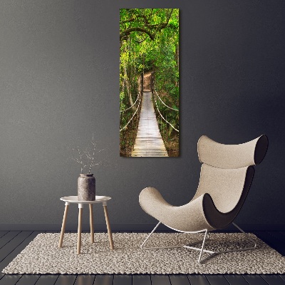 Foto obraz canvas pionowy Most wiszący w lesie