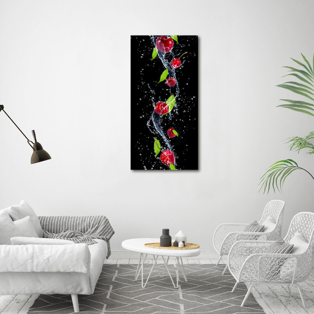 Nowoczesny fotoobraz canvas na ramie pionowy Wiśnie