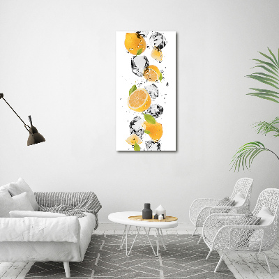 Foto obraz canvas pionowy Cytryny i woda