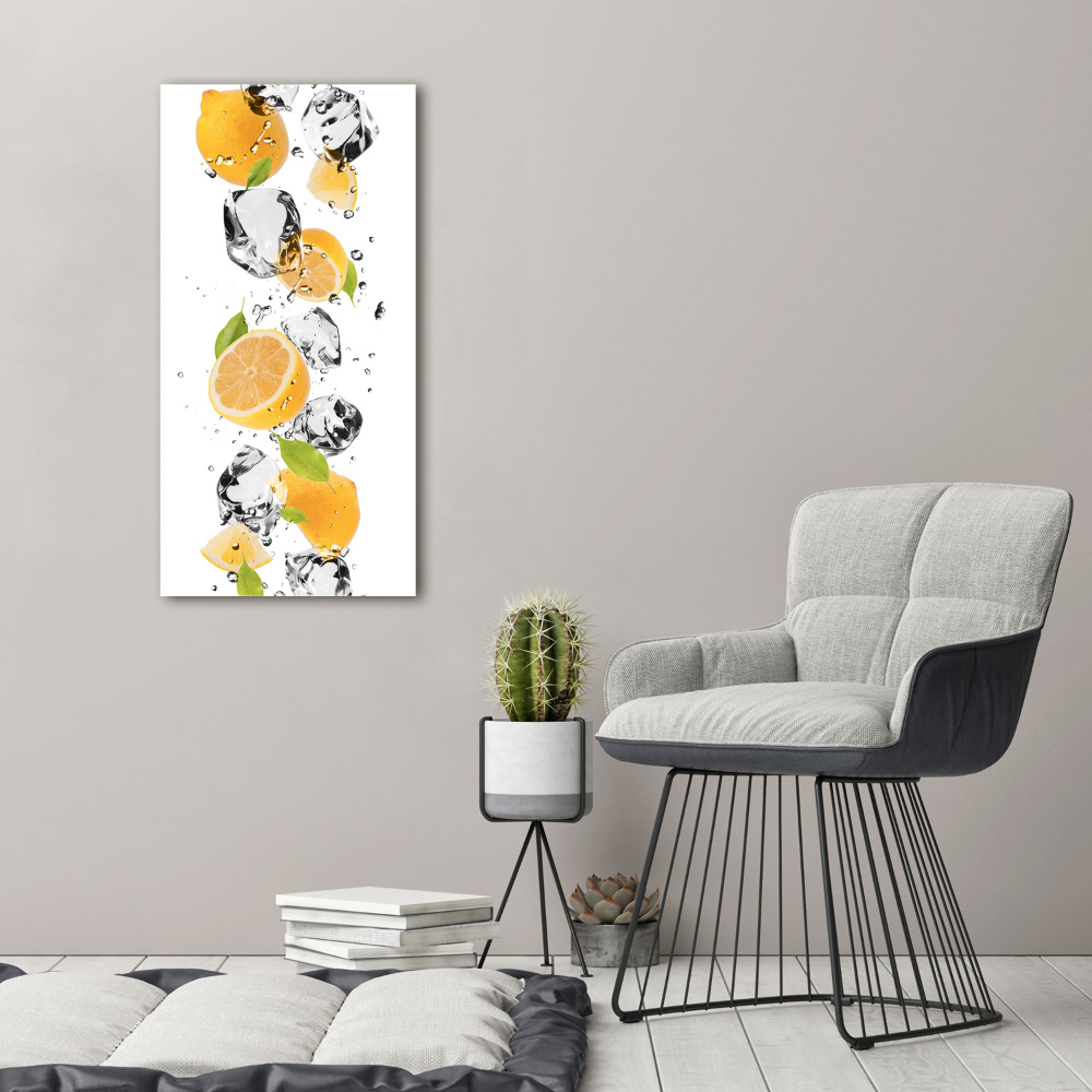 Foto obraz canvas pionowy Cytryny i woda