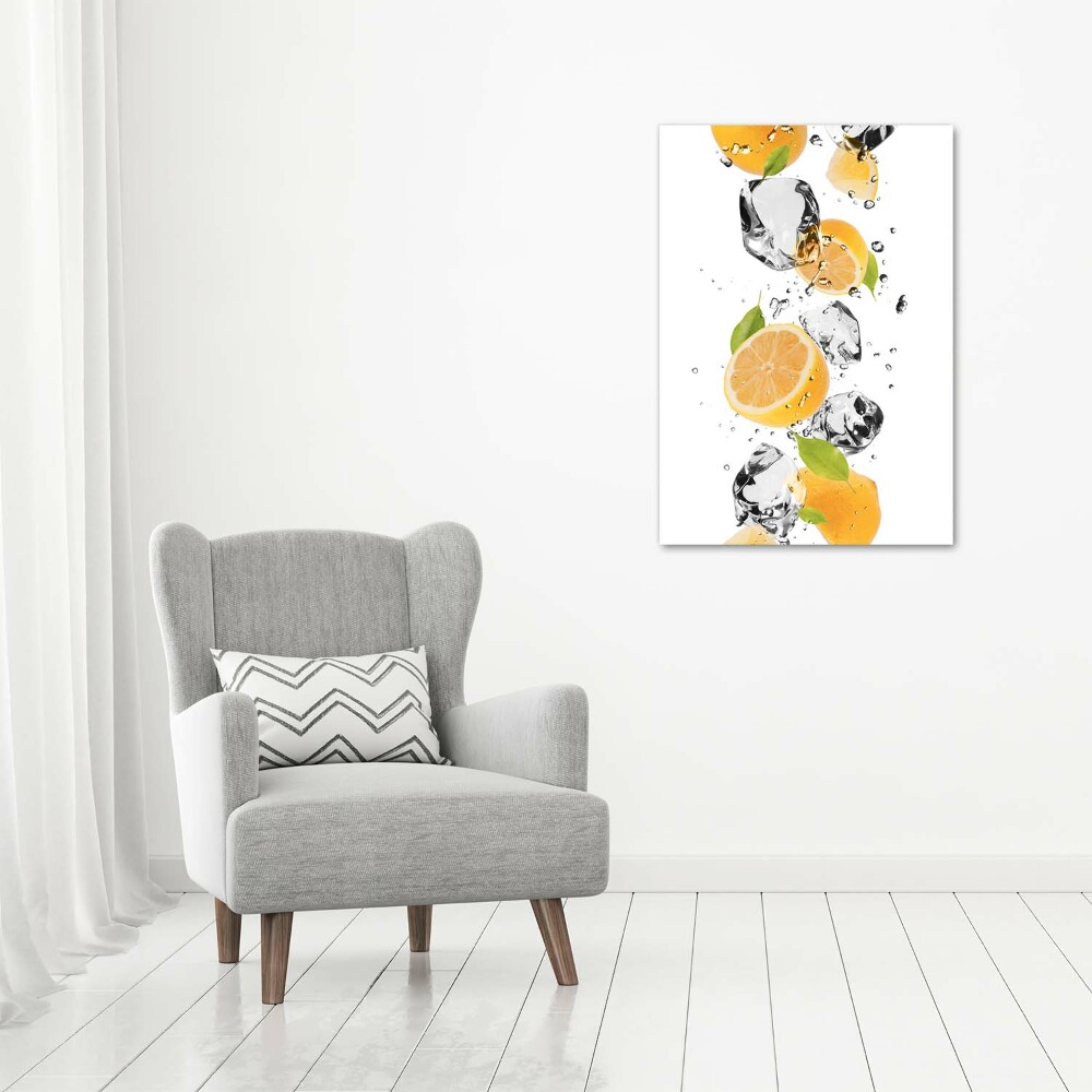 Foto obraz canvas pionowy Cytryny i woda