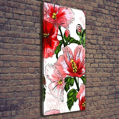 Nowoczesny obraz canvas na ramie pionowy Hibskus