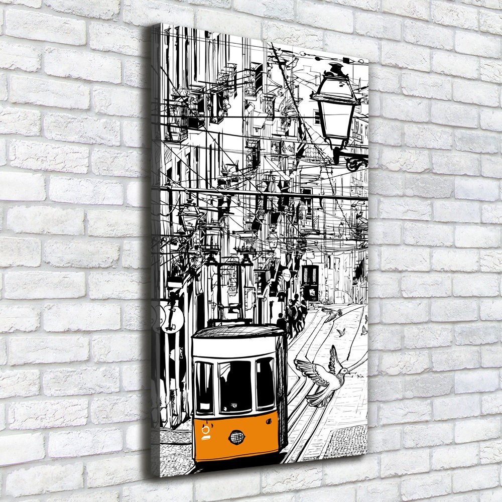 Foto obraz na płótnie pionowy Tramwaj w Lizbonie