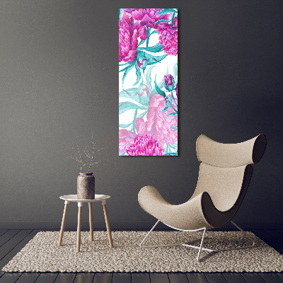 Nowoczesny obraz canvas na ramie pionowy Piwonie
