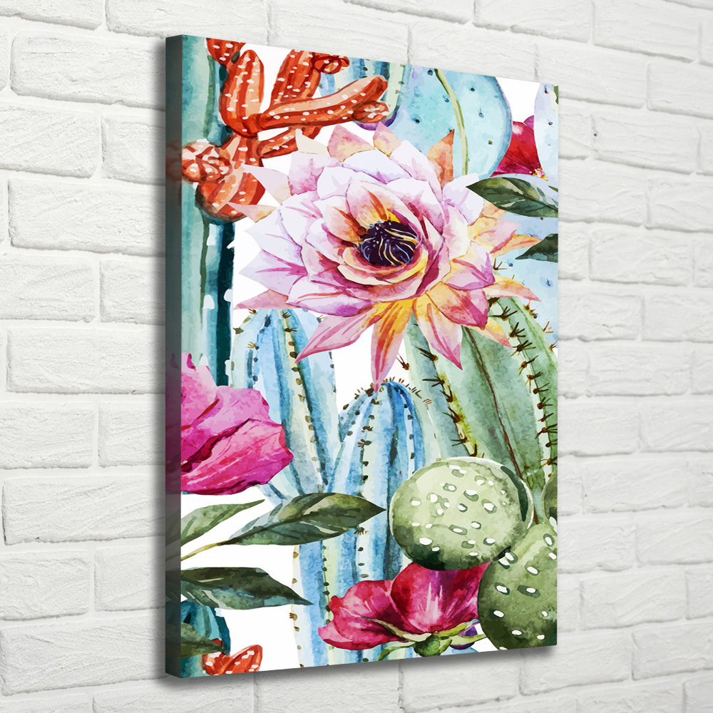 Nowoczesny obraz canvas na ramie pionowy Kaktusy