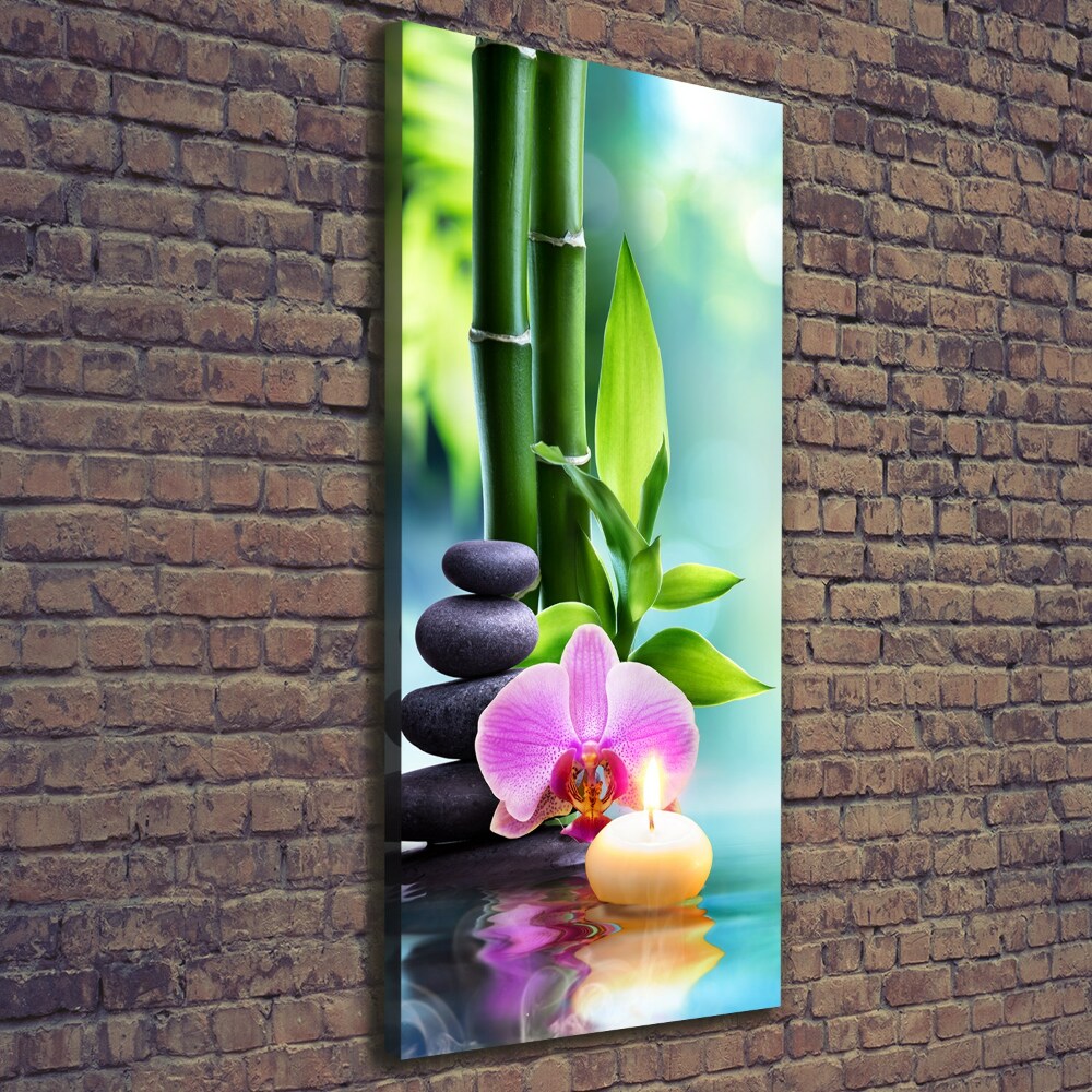 Foto obraz na płótnie pionowy Orchidea i bambus