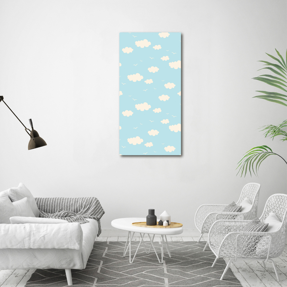 Nowoczesny obraz canvas na ramie pionowy Chmurki